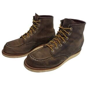 Red Wing Classic Moc Toe Boots 4548 Men Size 8.5 D Leather Brown Lace Up Work